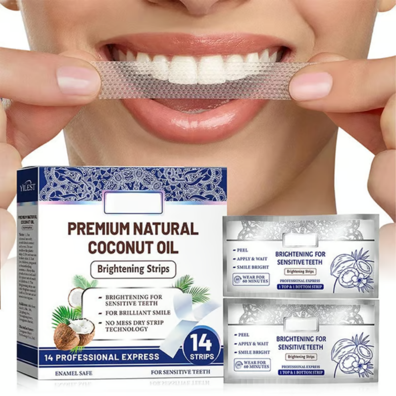 TeethStrip: Naturlig Kokosnøtt Tannbleking Og Lysnende Strips