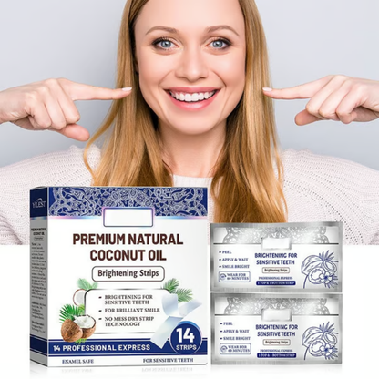 TeethStrip: Naturlig Kokosnøtt Tannbleking Og Lysnende Strips