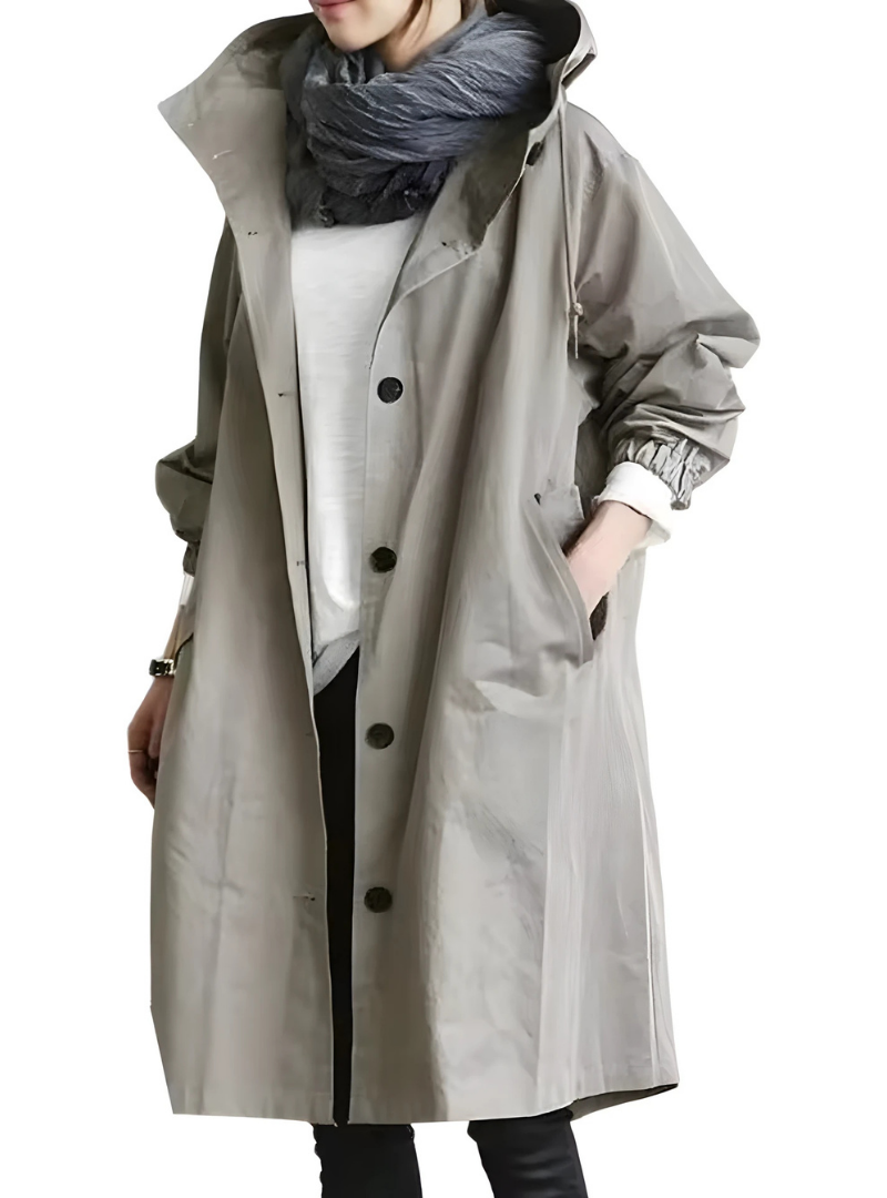 Icone™ ElegantCoat - All-Weather Lett Komfort Hette Elegant Frakk