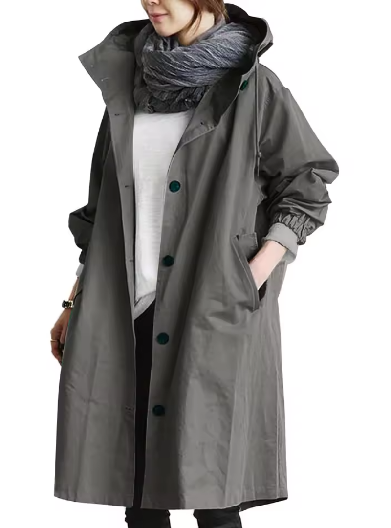 Icone™ ElegantCoat - All-Weather Lett Komfort Hette Elegant Frakk