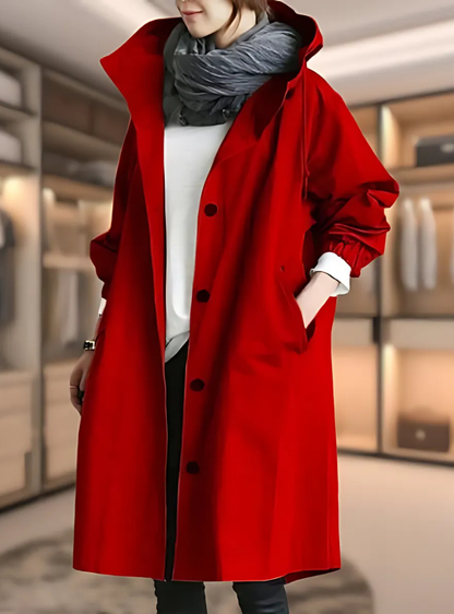 Icone™ ElegantCoat - All-Weather Lett Komfort Hette Elegant Frakk