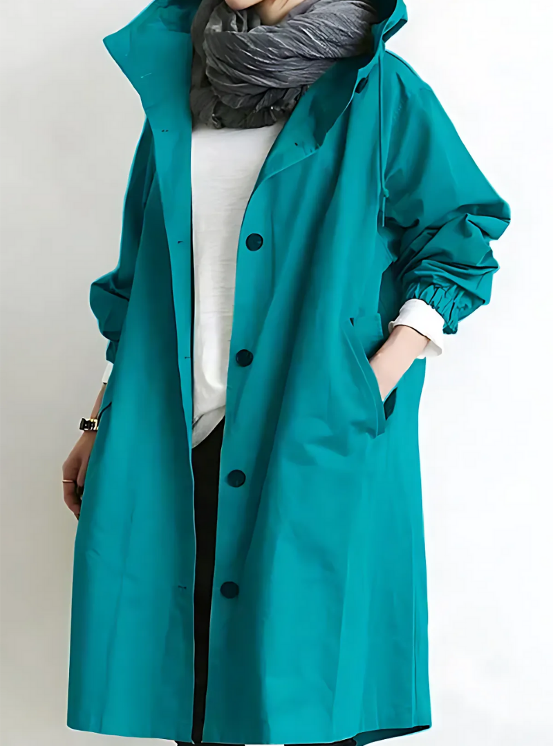 Icone™ ElegantCoat - All-Weather Lett Komfort Hette Elegant Frakk