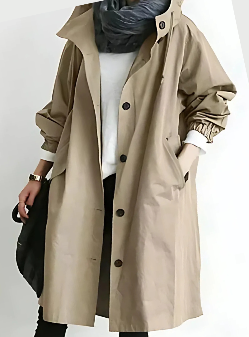 Icone™ ElegantCoat - All-Weather Lett Komfort Hette Elegant Frakk