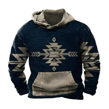 Icone™ WesternHoodie: Stilfuld Vintage Løs Pasform Komfortabel Western Hoodie
