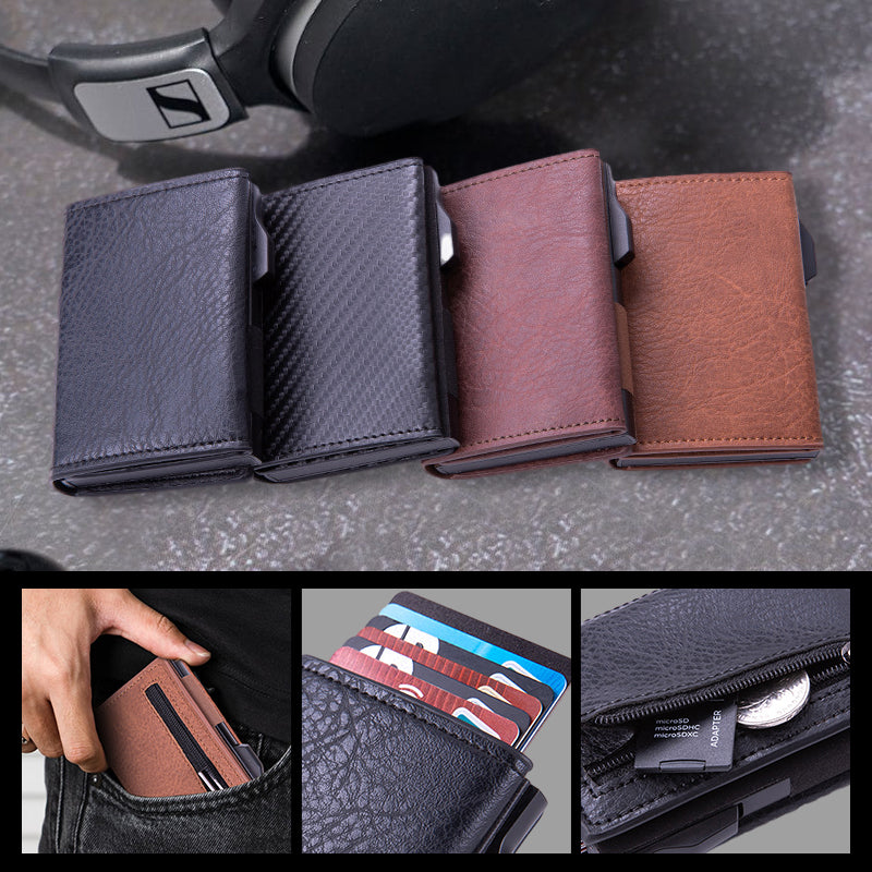 Icone™ CardHolder: Automatisk Slank Pop-up Kortholder Og Lommebok