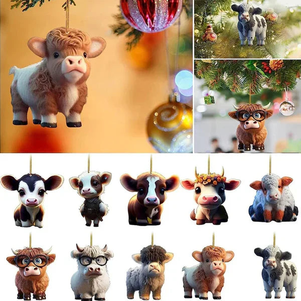 CowDecor - Tegneserie Ku Juletrepynt