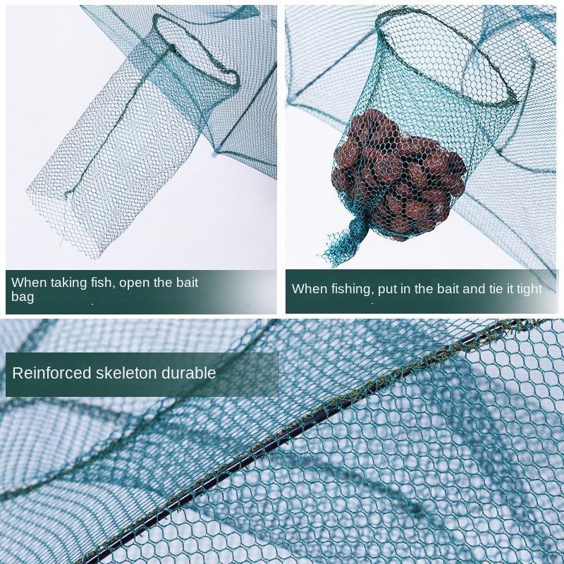 FishTrap - Bærbar Nem Opsætning Multi-Entry Foldbar Fiskefælde