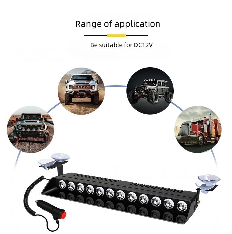 Ledsen™ FlashBar: Dashboard Montering Høj Synlighed LED Strobe Flash Bar Lys