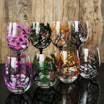 SeasonsGlass - Vinglass med fire årstiderstrær