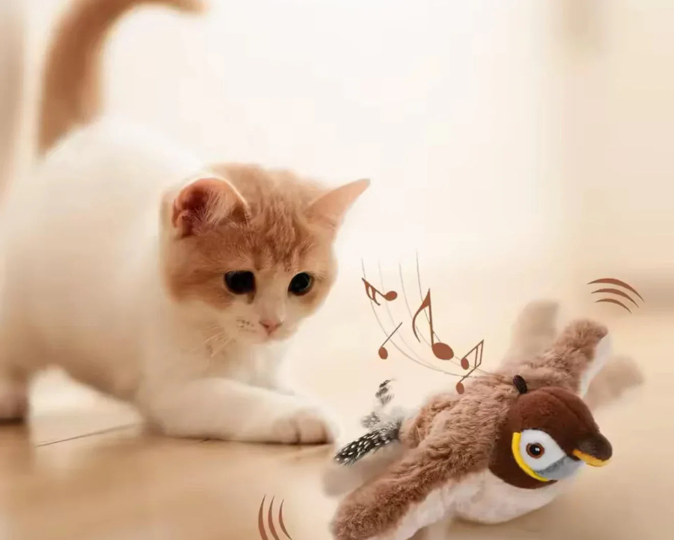 Catfri® FlappyBird: Interaktiv Spurv Fugl Leketøy Til Katter