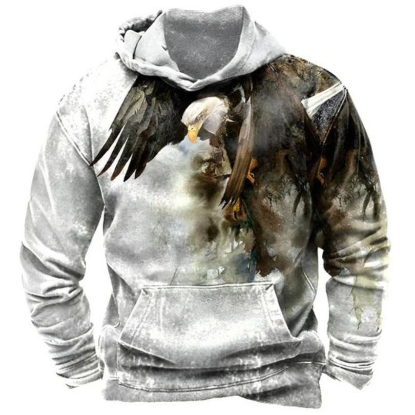 Icone™ WesternHoodie: Stilfuld Vintage Løs Pasform Komfortabel Western Hoodie