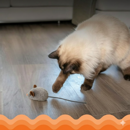 Catfri® SqueakyMouse 1+1 GRATIS: Realistisk Interaktiv Plysj Katteleke Pipende Mus