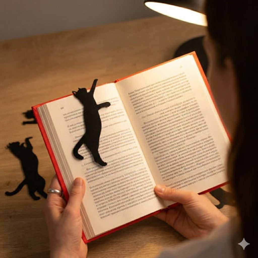 CatBookmark: Dekorativ Side Markør Og Kat Bogmærke Clips Sæt