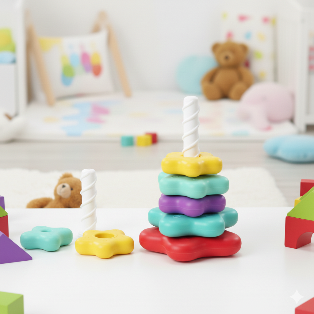 Kletshuts™ StackingToy: Regnbue Tårn Hjul Stableleke Sensorisk Læring
