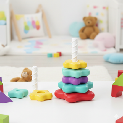 Kletshuts™ StackingToy: Regnbue Tårn Hjul Stableleke Sensorisk Læring