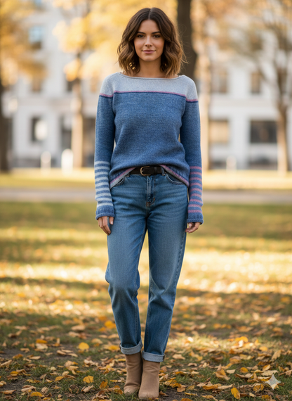 Icone™ CozyStripe - Stilfuldt Tidløst Mønster Afslappet Pasform Hyggelig Stribet Sweater