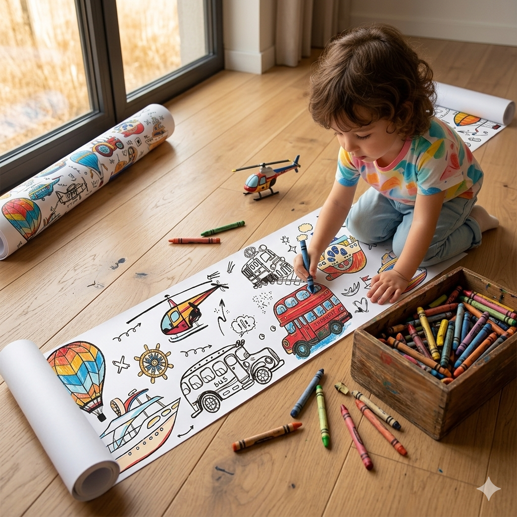 Kletshuts™ ColoringRolls 1+1 GRATIS: Børns Kreative DIY Papir Tegne- Og Farvelægning Ruller