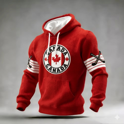 Icone™ CasualHoodie: Snøre Tilfældig Patriotisk Hættetrøje Med Forlomme