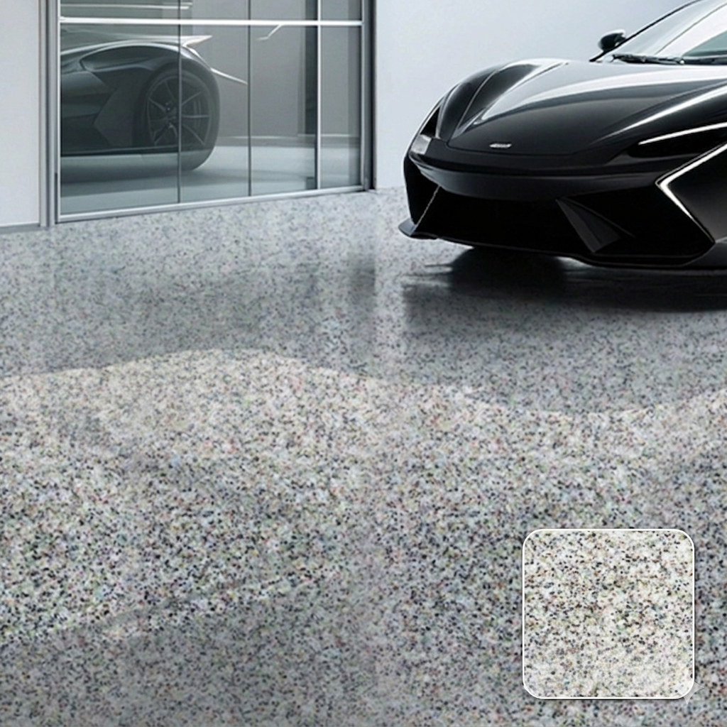 FloorCoating: Elegant Glansfuld Slutte Gulv Marmor Look Epoxy Belægning
