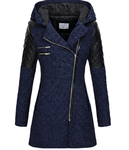 Icone™ ClassicCoat: Elegant Med Hætte Midt-Længde Slim-Fit Klassisk Frakke
