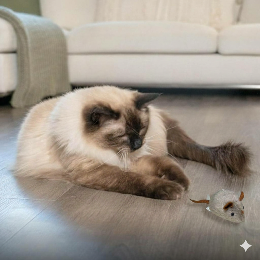 Catfri® SqueakyMouse 1+1 GRATIS: Realistisk Interaktiv Plysj Katteleke Pipende Mus