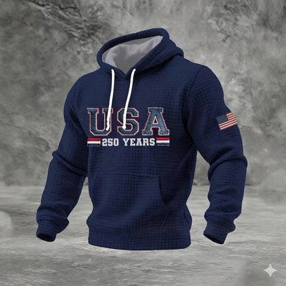 Icone™ CasualHoodie: Snøre Tilfældig Patriotisk Hættetrøje Med Forlomme