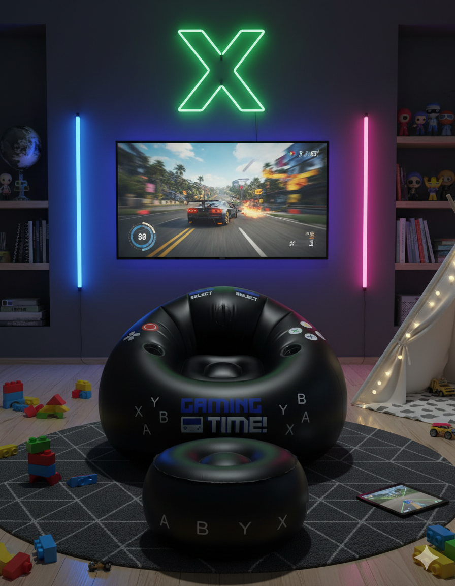 InflatableSeat: Enkel Oppbevaring Koselig Bærbar Gaming Oppblåsbar Stol