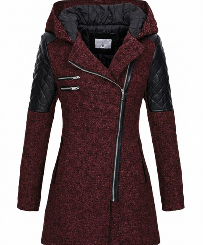 Icone™ ClassicCoat: Elegant Med Hætte Midt-Længde Slim-Fit Klassisk Frakke