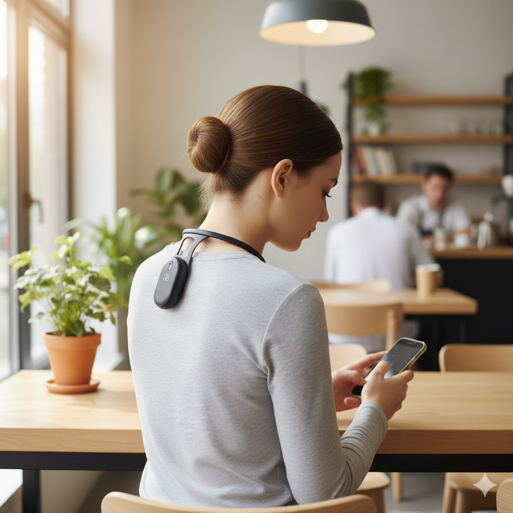 SmartPosture: Mikro-Vibrations Smart Positur Træner Tilbage Og Nakke Korrigerer
