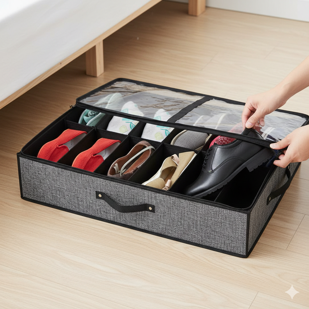 Globetrek° FootwearOrganizer: Plassmaksimering, Støvbeskyttelse, Skoorganisator med glidelås