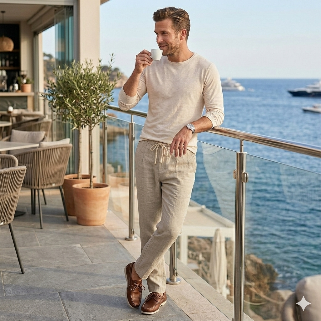 Icone™ SummerTrousers: Herre Snøre I Taljen Sommeren Bukser