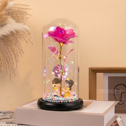 Ledsen™ GlassDome: Stilfuld LED Evig Blomst Glasdome Dekor