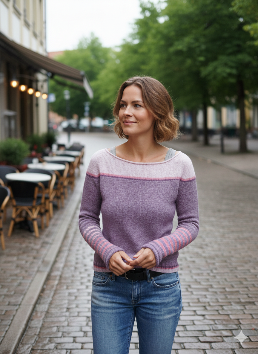 Icone™ CozyStripe - Stilfuldt Tidløst Mønster Afslappet Pasform Hyggelig Stribet Sweater