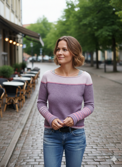 Icone™ CozyStripe - Stilfuldt Tidløst Mønster Afslappet Pasform Hyggelig Stribet Sweater