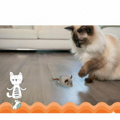Catfri® SqueakyMouse 1+1 GRATIS: Realistisk Interaktiv Plysj Katteleke Pipende Mus