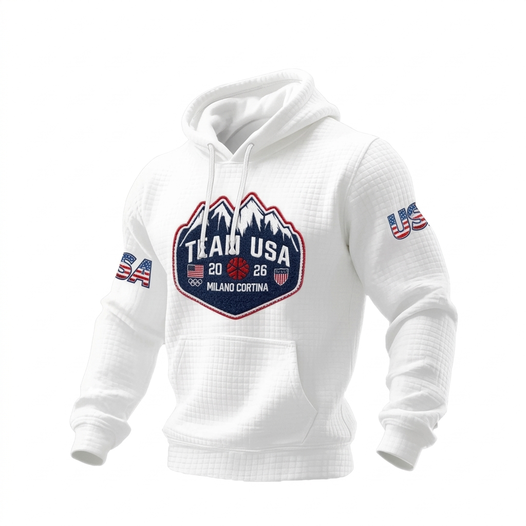 Icone™ CasualHoodie: Snøre Tilfældig Patriotisk Hættetrøje Med Forlomme