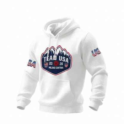 Icone™ CasualHoodie: Snøre Tilfældig Patriotisk Hættetrøje Med Forlomme
