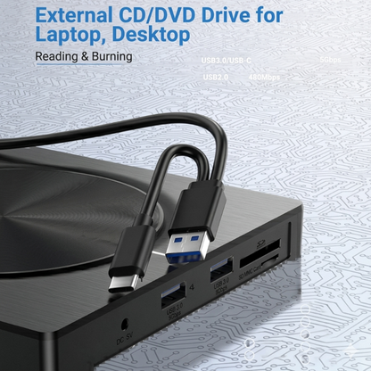 QuickDisc – Bærbar Plug And Play DVD Quick Disc Læser Skriver