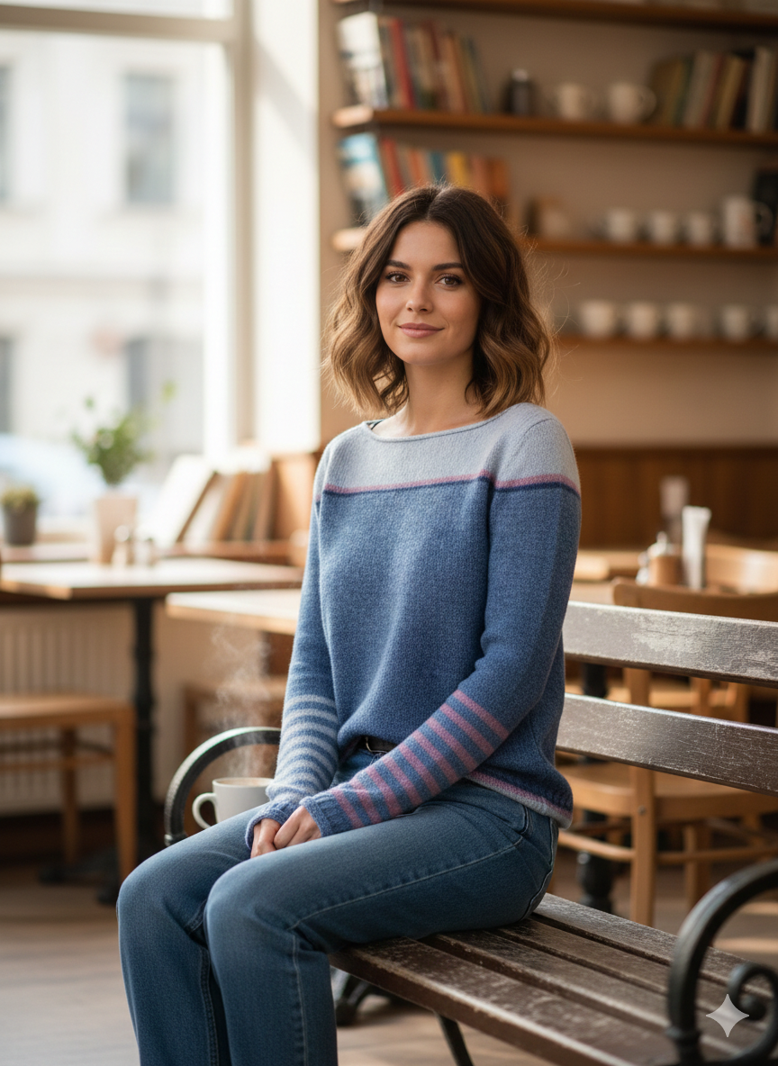 Icone™ CozyStripe - Stilfuldt Tidløst Mønster Afslappet Pasform Hyggelig Stribet Sweater