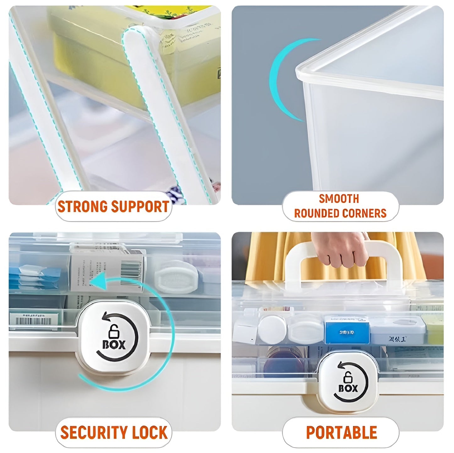 Globetrek° SmartStorage - Multifunktionel Tre-Niveaus Gennemsigtig Smart Opbevaring Organizer