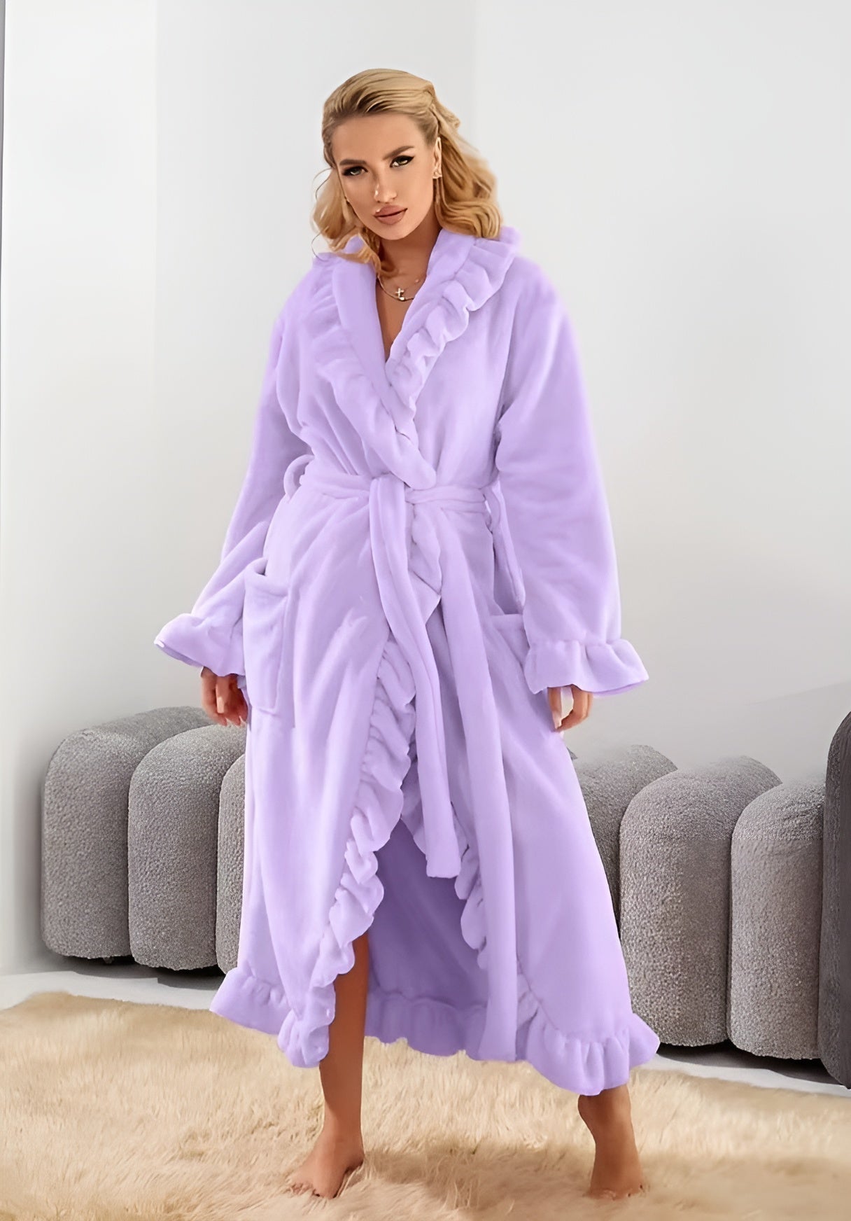 Icone™ ComfyRobe: Ultimativ Luksuriøs Hudvenlig Fluffy Komfortabel Morgenkåbe