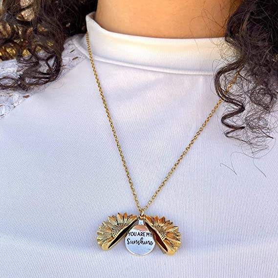 Jewelance™ SunflowerNecklace: "Du Er Min Solstråle" Solsikke Charm Halskjede