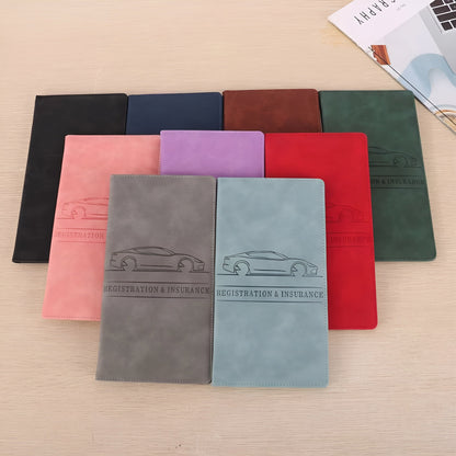 Icone™ DocumentWallet 1+1 GRATIS: Premium Bilregistrering Forsikring Organizer Dokument Lommebok