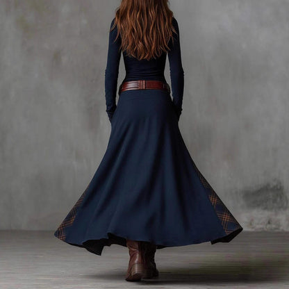 Icone™ ClassicDress: Luksus Retro Talje-Markerende Vintage Patchwork Klassisk Kjole