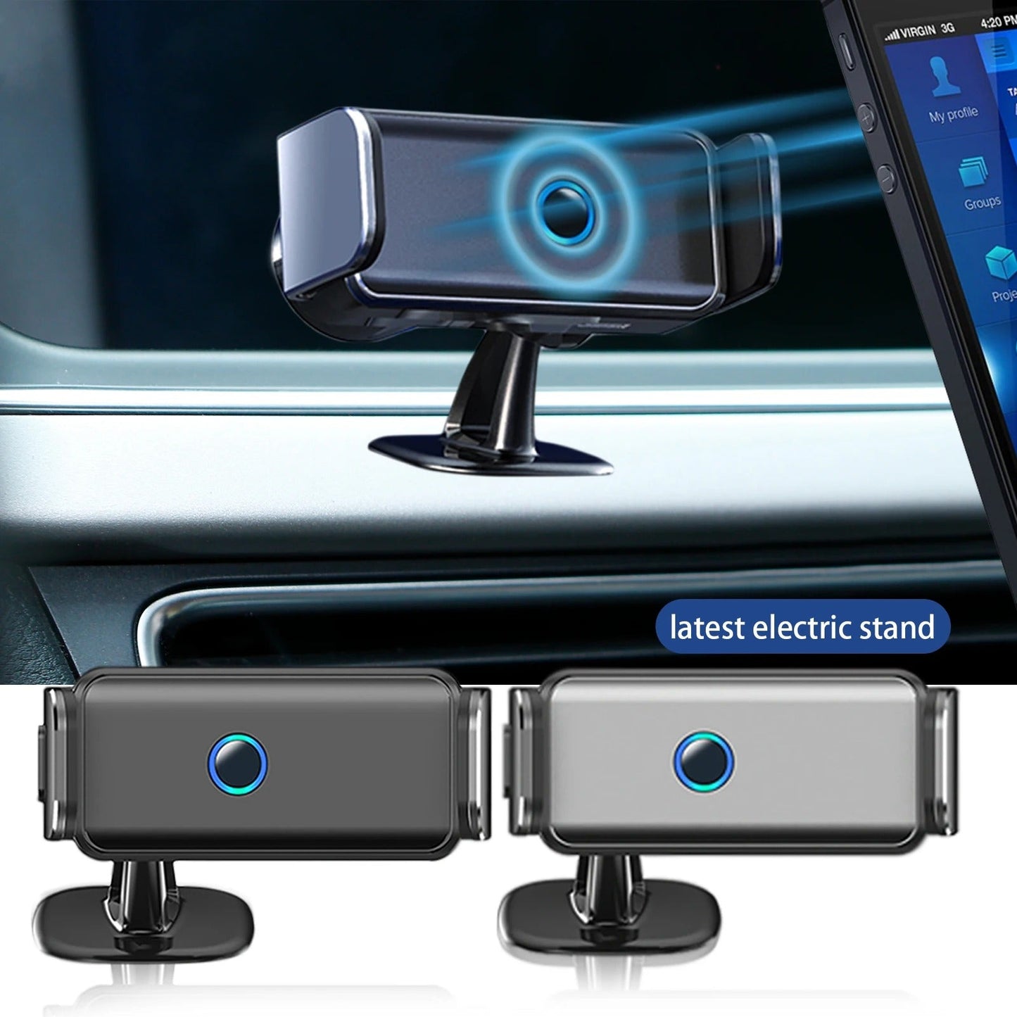 Holder360° PhoneClamp: Automatisk Klemme Til Dashbord Og Telefonholder Til Luftventil