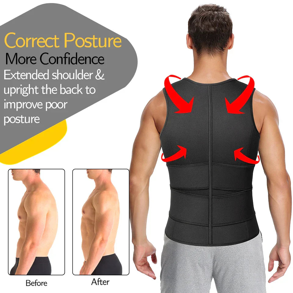 Icone™ VestShaper - Herre Legeme Contouring Komfortabel Støtte Vest Shaper