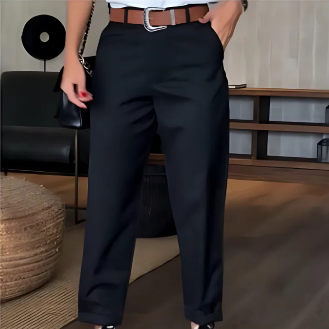 Icone™ ClassyPants: Klassisk Rett Passform Høyt liv Damebukser