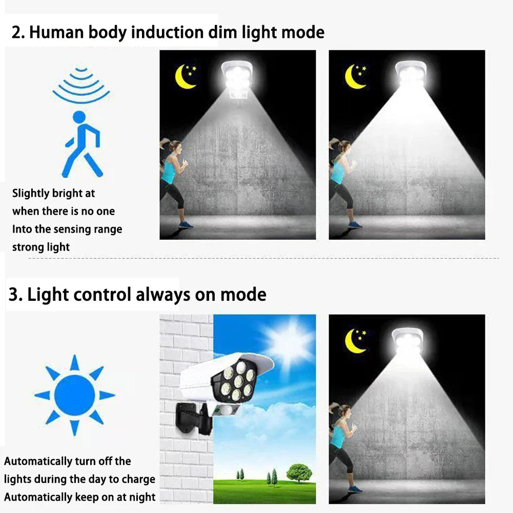 Ledsen™ CameraLight: Energibesparende Solcelledrevet Dummy Kamera Lys