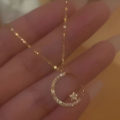 Jewelance™ CrescentNecklace 1+1 GRATIS: Minimalistisk Måne Vedhæng Justerbar Halvmåne Halskæde Smykker