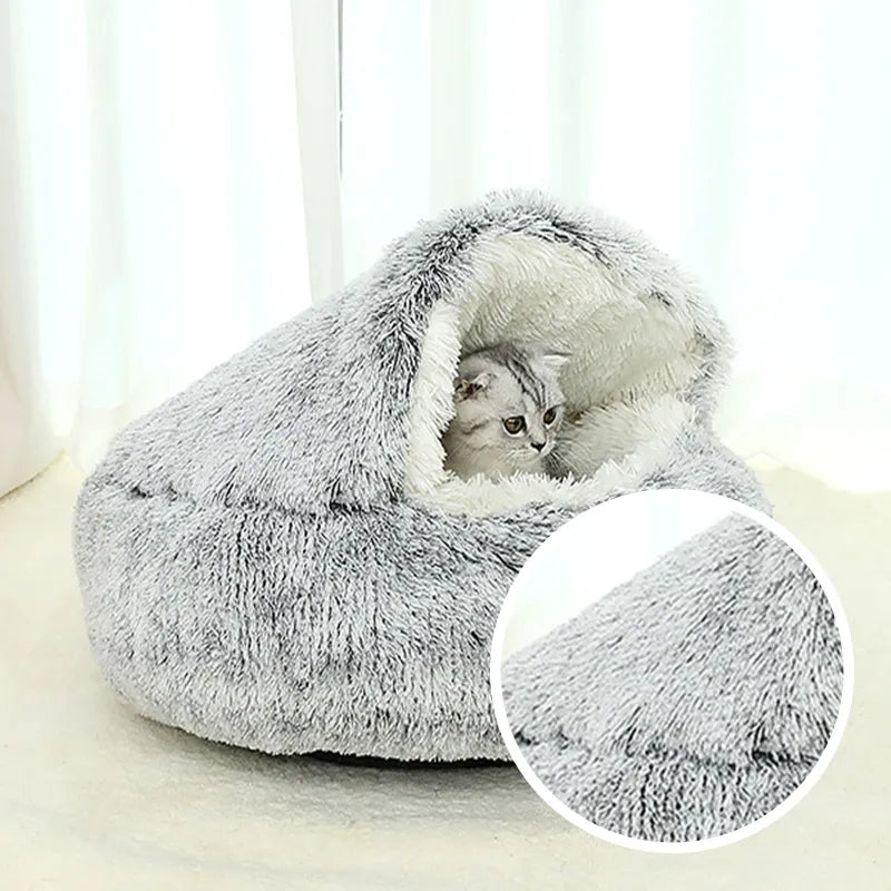 DogCatFri™ CozyCave - Premium Plysj-Sengehule Til Kjæledyr